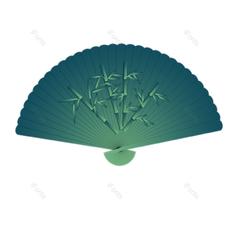 竹叶图片,中国元素,剪纸风PNG,渐变色免抠素材